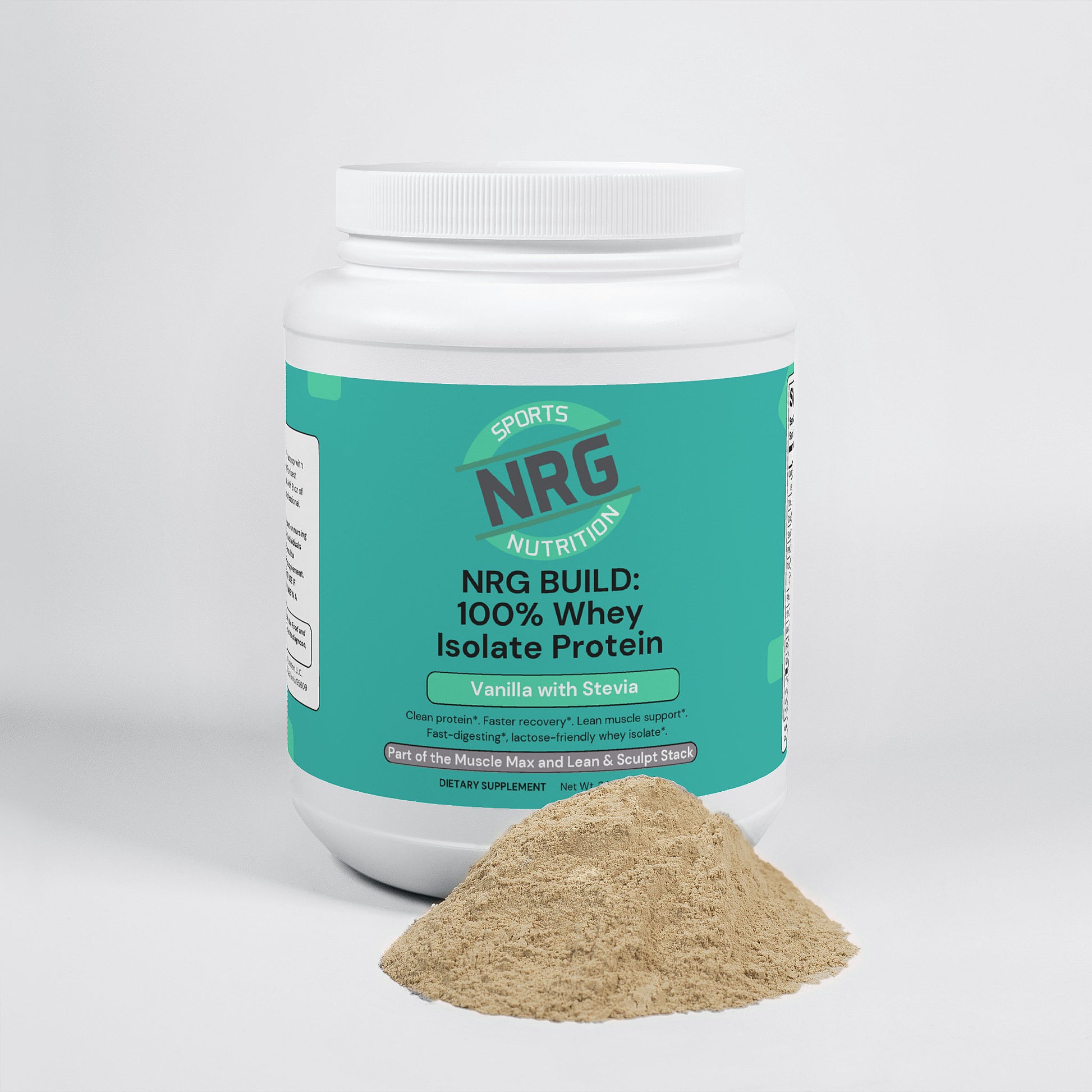 NRG BUILD: 100% Whey Isolate Protein – Vanilla with Stevia-NRG Sports Nutrition-NRG Sports Nutrition