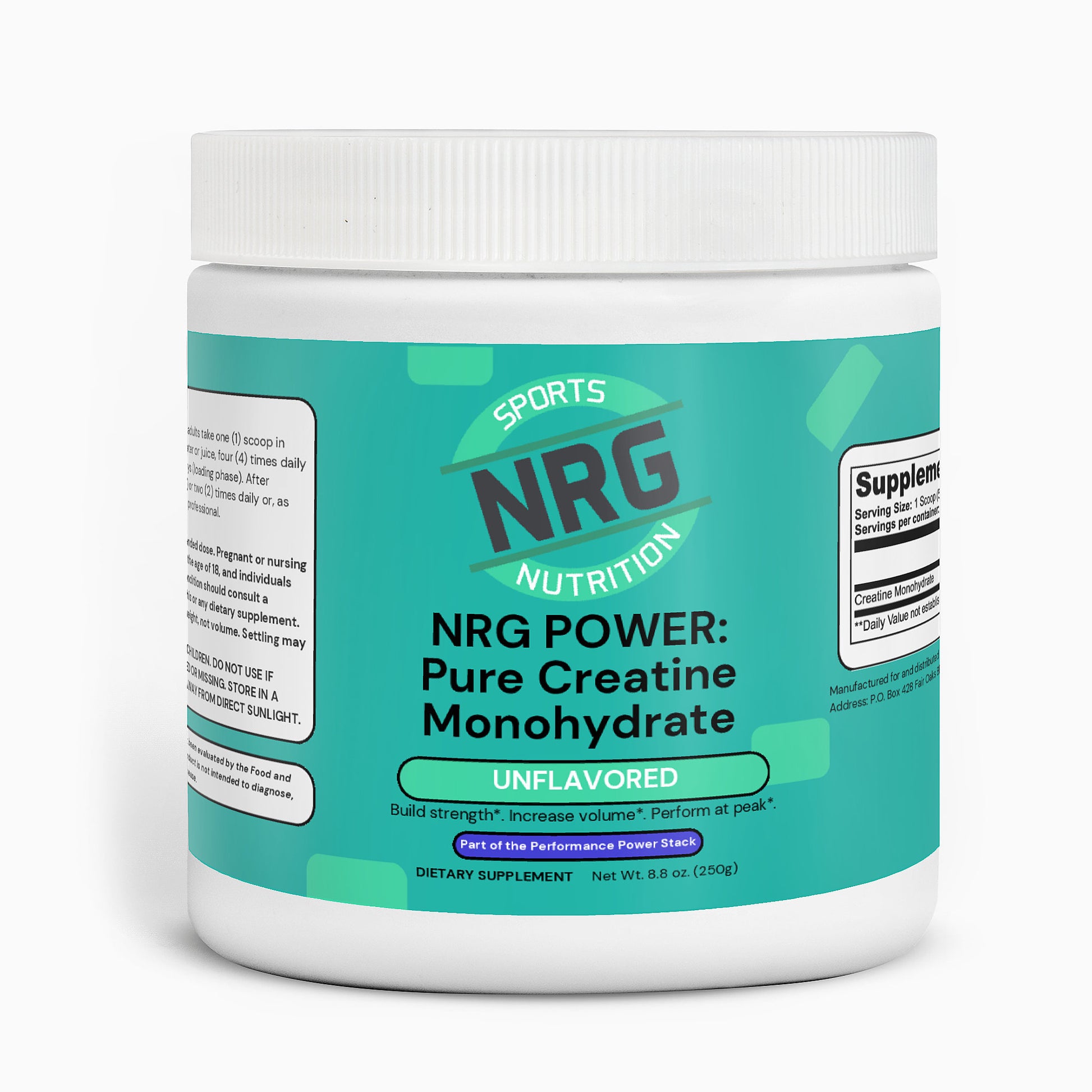 NRG POWER: Pure Creatine Monohydrate - Unflavored-NRG Sports Nutrition-NRG Sports Nutrition