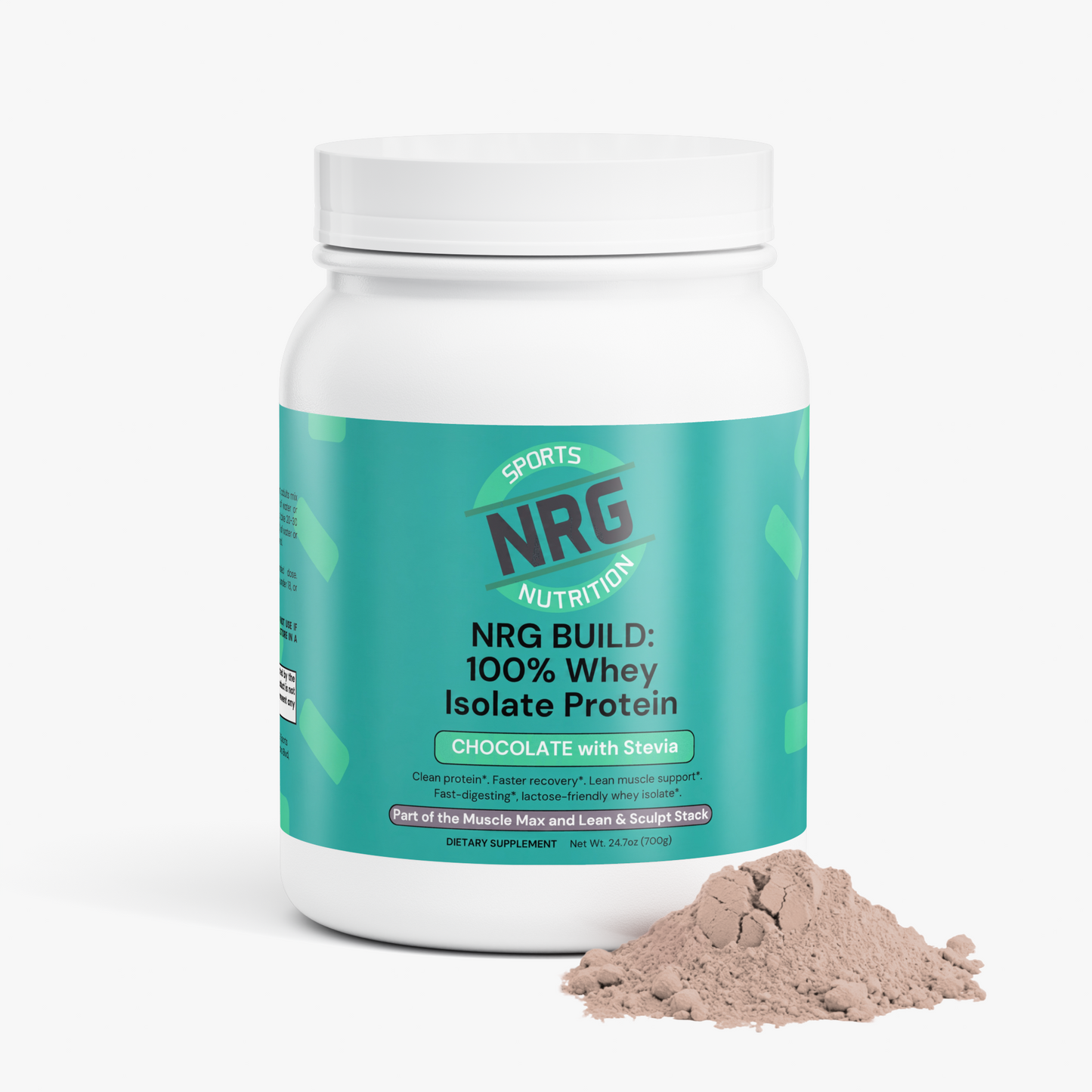 NRG BUILD: 100% Whey Isolate Protein - Chocolate with Stevia-NRG Sports Nutrition-NRG Sports Nutrition