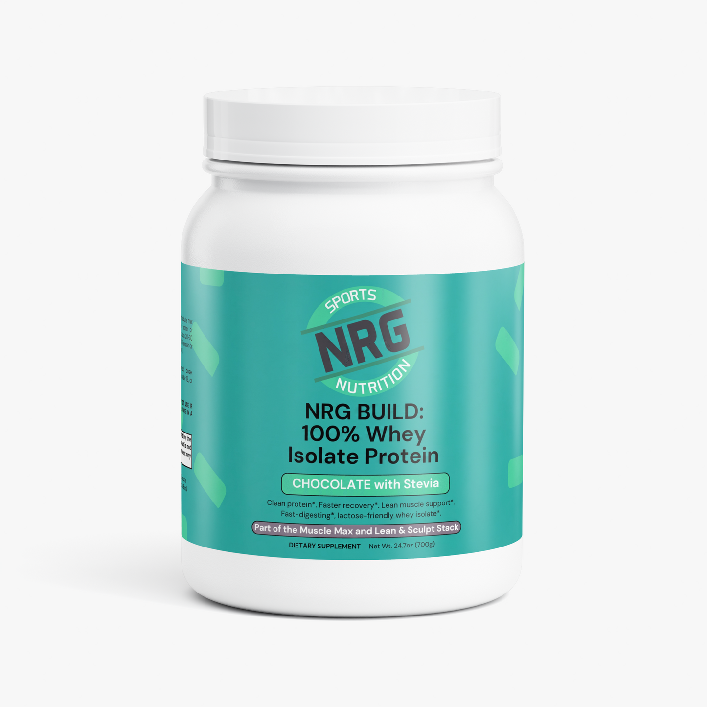NRG BUILD: 100% Whey Isolate Protein - Chocolate with Stevia-NRG Sports Nutrition-NRG Sports Nutrition