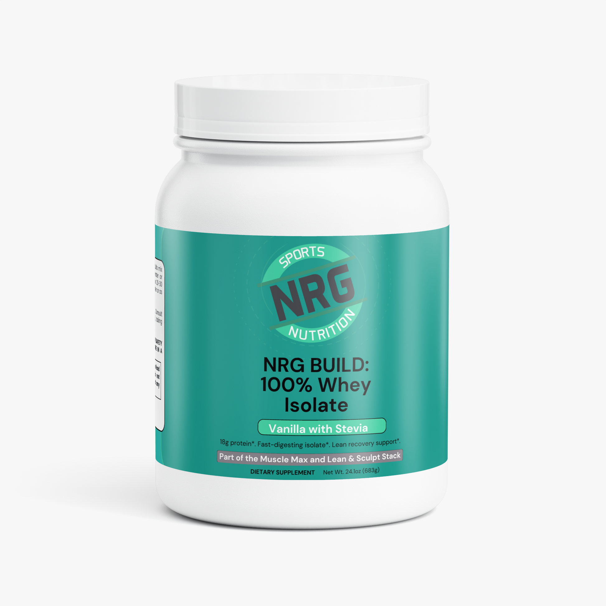 NRG BUILD: 100% Whey Isolate Protein – Vanilla with Stevia-NRG Sports Nutrition-NRG Sports Nutrition